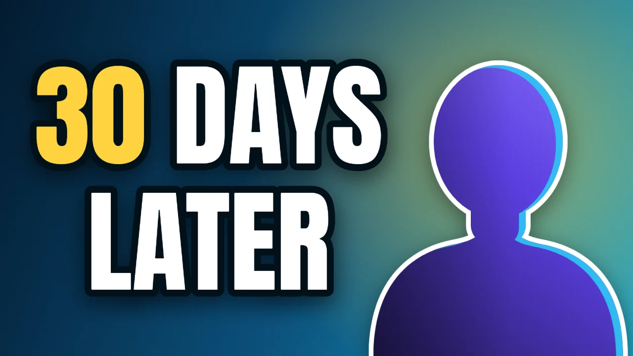 Example thumbnail, Bold layout with Ocean colors: 30 days later