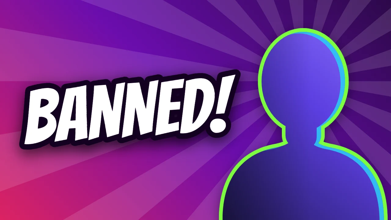 Example thumbnail, Playful layout with Neon colors: BANNED!